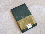 Load image into Gallery viewer, Luxe Edit x Semi Soft Silk Gold Zari Saree - Dark Green
