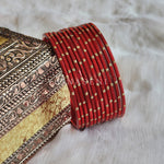 Load image into Gallery viewer, Metallic x Dot Bangles - Red
