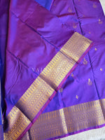 Load image into Gallery viewer, Dainty Motifs x Semi Soft Silk Saree - Purple Garnet
