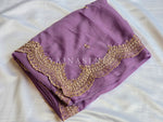 Load image into Gallery viewer, Chiffon saree x Embroidery x Pearls : Lavender
