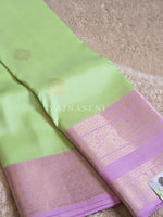 Load image into Gallery viewer, PASTEL ECHO - Pure Kanjivaram Silk Saree with Light Gold Zari

