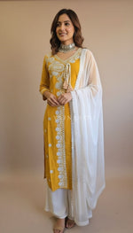 Load image into Gallery viewer, JENATHI [XL/42] - Straight Cut Kurti Set (Sandalwood)
