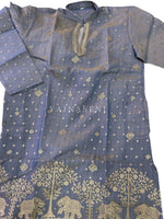 Load image into Gallery viewer, RANVEER SINGH [S/36] - (Ashblue) Men Mid Length Kurta Top
