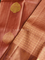 Load image into Gallery viewer, Peachy - Pure Kanjivaram Silk Saree with Copper Zari
