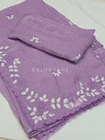 Load image into Gallery viewer, Textured Chiffon Saree | The Pastel Edit : Lavender

