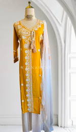 Load image into Gallery viewer, JENATHI [XL/42] - Straight Cut Kurti Set (Sandalwood)
