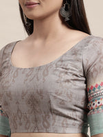 Load image into Gallery viewer, Linen Saree - Peach x Multicolour
