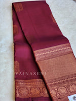 Load image into Gallery viewer, Royal Burgundy - Pure Kanjivaram Silk Saree with Copper Zari
