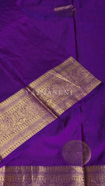 Load image into Gallery viewer, Semi Soft Silk Gold Zari Saree - Purple
