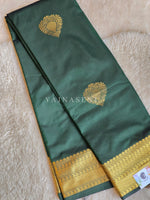 Load image into Gallery viewer, Soft Silk x Gold Zari Saree - Bottle Green
