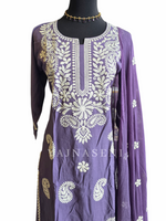 Load image into Gallery viewer, ZUNAIRA [L/40] - Straight Cut Kurti Set (Purple)

