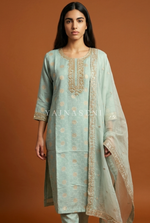 Load image into Gallery viewer, RAVINA [2XL/44] - Straight Cut Kurti Set (Mint)
