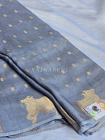 Load image into Gallery viewer, Viscose Georgette Saree : Mini Motifs  x Gomatha - Ash Blue
