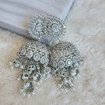 Load image into Gallery viewer, HAREETA jhumkas (Silver)
