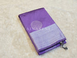 Load image into Gallery viewer, Semi Soft Silk Silver Zari Saree - Dark Lavender
