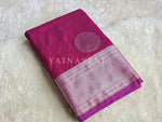 Load image into Gallery viewer, Semi Soft Silk Silver Zari Saree - Berry
