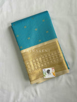 Load image into Gallery viewer, Kanchipuram Semi Silk Saree x Checkered - Baby Blue x Cream

