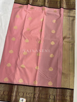 Load image into Gallery viewer, Kanchipuram Semi Silk Saree - Baby Pink x Wine
