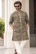 Load image into Gallery viewer, RAJINI [XL/42] - Men Mid Length Kurta Top
