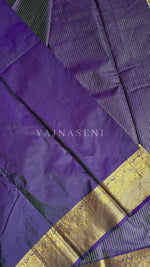 Load image into Gallery viewer, Vaira oosi x Checkered Saree - Aurora Borealis Purple
