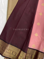 Load image into Gallery viewer, Kanchipuram Semi Silk Saree - Baby Pink x Wine
