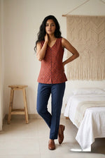 Load image into Gallery viewer, AAMIYA [2XL/44] - Short Kurti Top (Maroon)
