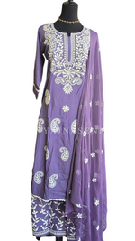 Load image into Gallery viewer, ZUNAIRA [L/40] - Straight Cut Kurti Set (Purple)
