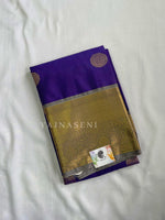 Load image into Gallery viewer, Kanchipuram Semi Silk Saree - Indigo x Grey
