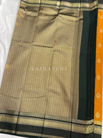 Load image into Gallery viewer, Kanchipuram Semi Silk Saree - Mustard x Dark Green
