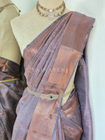 Load image into Gallery viewer, Lovebirds - Pure Kanjivaram Silk Saree with Copper Zari
