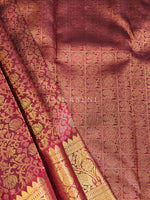 Load image into Gallery viewer, IMPERIAL MERLOT- Pure Kanjivaram Silk Saree with Gold Zari
