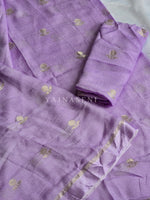 Load image into Gallery viewer, Viscose Chinnon Saree x Satin Border - Lavender
