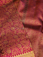 Load image into Gallery viewer, IMPERIAL MERLOT- Pure Kanjivaram Silk Saree with Gold Zari
