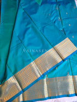 Load image into Gallery viewer, Dainty Motifs x Semi Soft Silk Saree - Peacock
