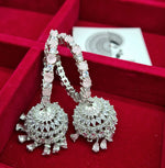 Load image into Gallery viewer, KASHMIRA ring jhumkas (silver-lemonade)
