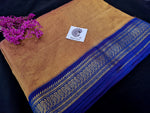 Load image into Gallery viewer, Kalyani Cotton Saree - Mustard with Blue
