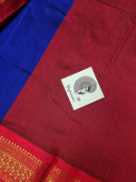 Load image into Gallery viewer, Kalyani Cotton Saree - Royal Blue with Red
