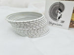 Load image into Gallery viewer, Matte dot Bangles - White (silver dots)
