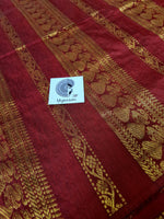 Load image into Gallery viewer, Kalyani Cotton Saree - Forest Green with Red
