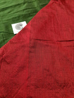 Load image into Gallery viewer, Kalyani Cotton Saree - Forest Green with Red

