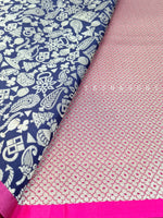Load image into Gallery viewer, Persian inspired Saree - indigo x pink
