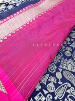 Load image into Gallery viewer, Persian inspired Saree - indigo x pink
