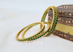 Load image into Gallery viewer, RITHVIKA - set of 4 bangles (green)
