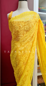 Load image into Gallery viewer, Lace Saree - Yellow
