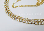 Load image into Gallery viewer, Hipchain - Double layer white stones (gold)
