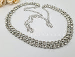 Load image into Gallery viewer, Hipchain - Double layer white stones (silver)
