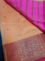 Load image into Gallery viewer, Banarasi , Kora Organza Saree - Peach x Pink
