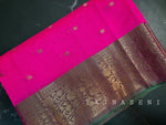 Load image into Gallery viewer, Banarasi , Kora Organza Saree - Hot Pink x Green
