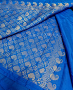 Load image into Gallery viewer, Soft Silk Borderless Mandala Saree - Blue

