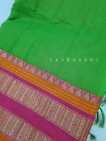 Load image into Gallery viewer, Kora Cotton Saree - Parrot
